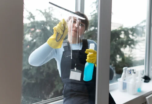 Nettoyage de vitres intérieures et extérieures au Pavillon-Sainte-Julie